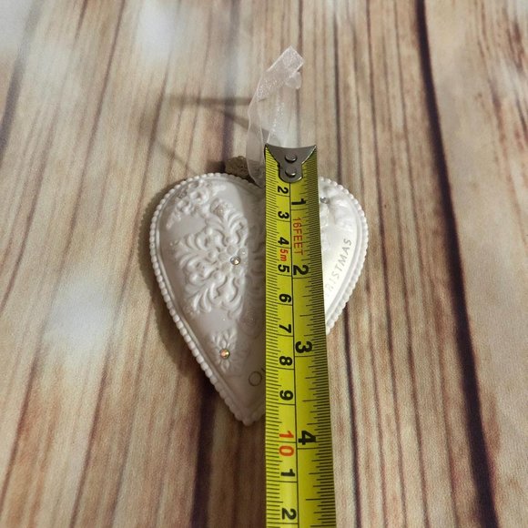 Hallmark 2014 - Our First Christmas - Porcelain Heart - Keepsake Ornament - EUC - Picture 6 of 7